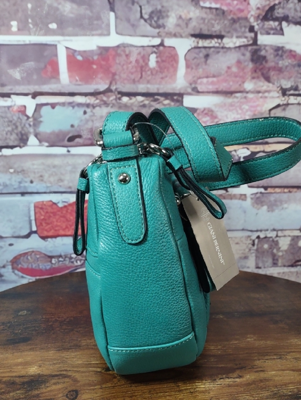 Giani Bernini Pebbled Leather Shoulder Bag - Picture 6 of 14